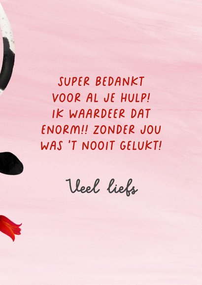 Bedankkaart 'Merci Boekoe' 3