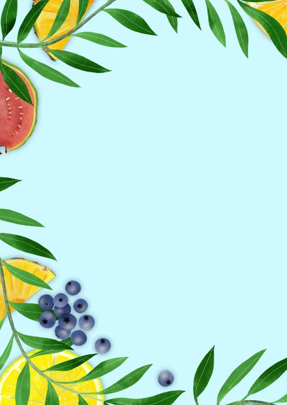 Bedankkaart met ananas en takjes 2