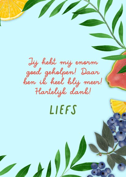 Bedankkaart met ananas en takjes 3