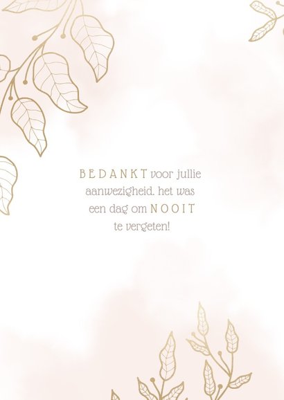 Bedankkaart met elegante bloemen en waterverf 2