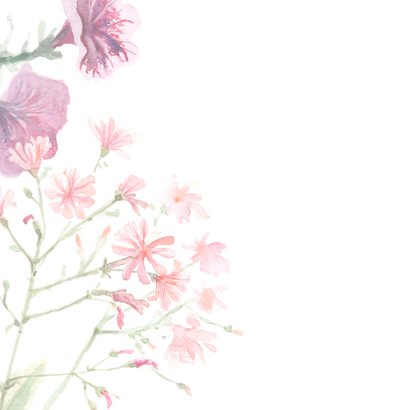 Bedankkaart met geschilderde bloemen 2