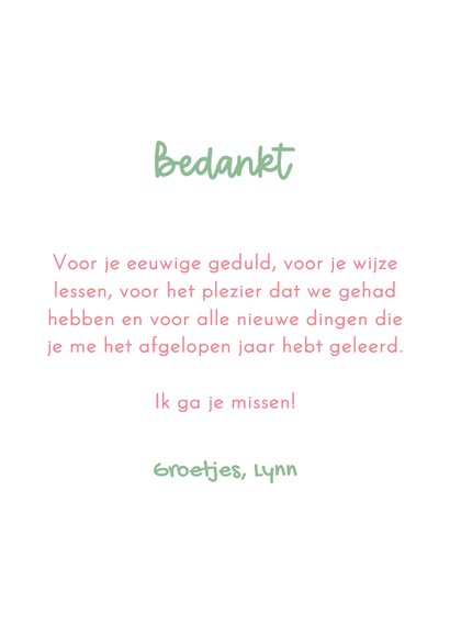 Bedankkaart met grappige illustratie van een plant 3