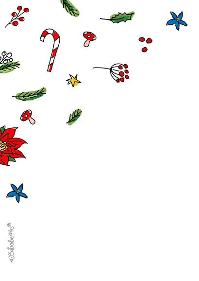 Bedankkaart met meisje met kerstboeket 2