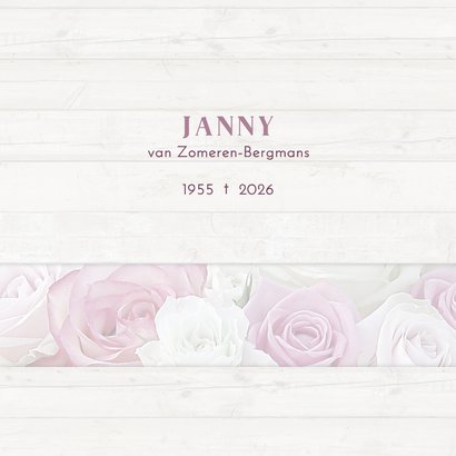 Bedankkaart met rozen - hout 2