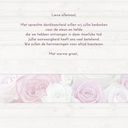 Bedankkaart met rozen - hout 3