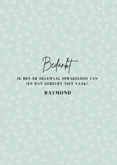 Bedankkaart met tekst 'Moustache Gracias' 3