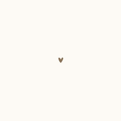 Bedankkaart minimalistische beige met bruin love & thanks Achterkant