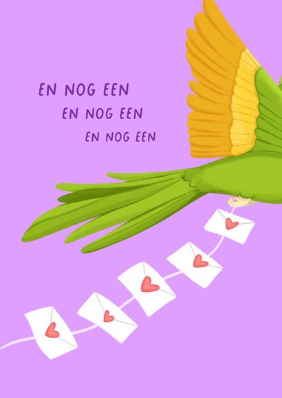 Bedankkaart papegaai met envelop 2