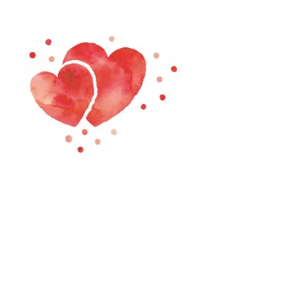 Bedankkaart rood hart confetti 2
