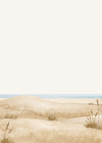 Bedankkaart rouw strand vogels zee duinen unisex Achterkant