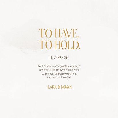 Bedankkaart stijlvol met marmereffect en goudfolie 3