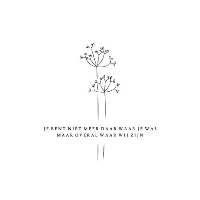 Bedankkaart subtiel ingetogen lijnillustratie wilde bloemen 2