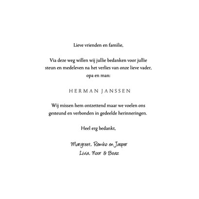 Bedankkaart subtiel ingetogen lijnillustratie wilde bloemen 3