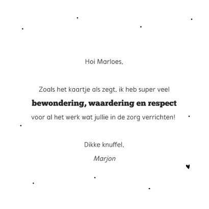 Bedankkaart super veel bewondering, waardering en en respect 3