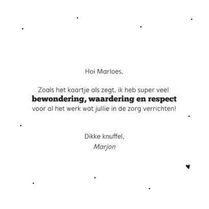 Bedankkaart super veel bewondering, waardering en en respect 3