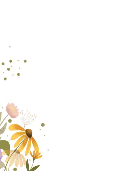 Bedankkaart thank you met bloemen 2