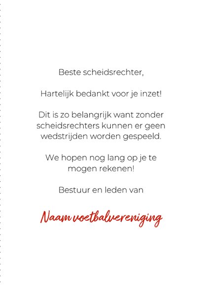 Bedankkaart top scheids bedankt voetbal 3