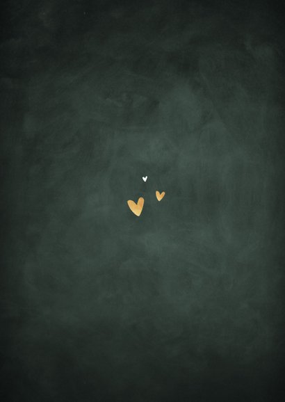 Bedankkaart trouwen houten wegwijzers lampjes krijt Achterkant