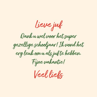 Bedankkaart voor juf met olifant 3