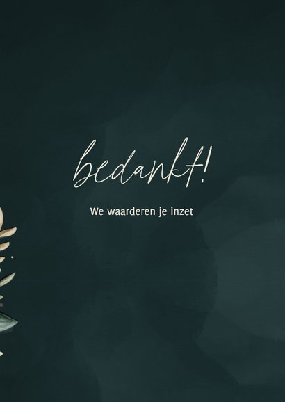 Bedankkaart zakelijk envelop met bloemen 3