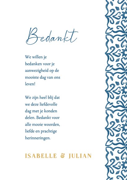 Bedankkaart zomer mediterraanse tegels en citroenen 3