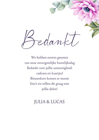 Bedankkaartje anemoontjes eucalyptus 3