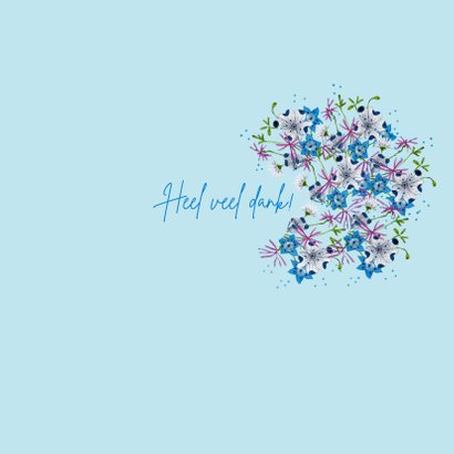 Bedankkaartje Bloemen Vogels Illustratie 3
