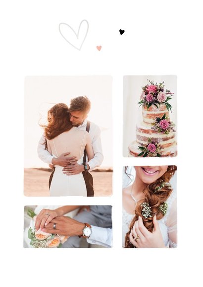 Bedankkaartje bruiloft Bohemian met bloemen 2