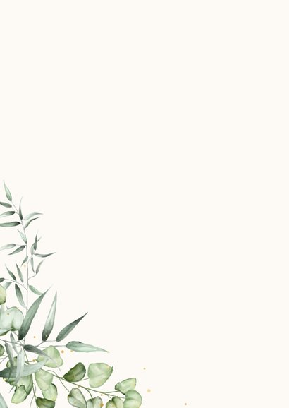 Bedankkaartje communie eucalyptus goud 2 foto's 2