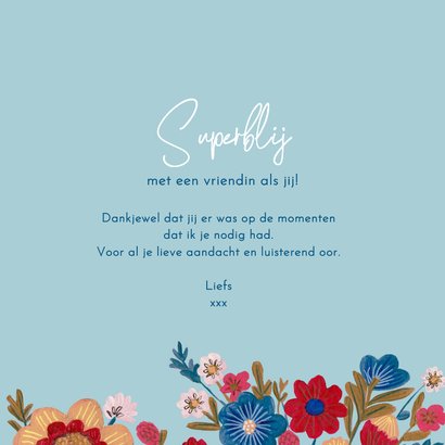 Bedankkaartje grote bos bloemen in een vaas 3