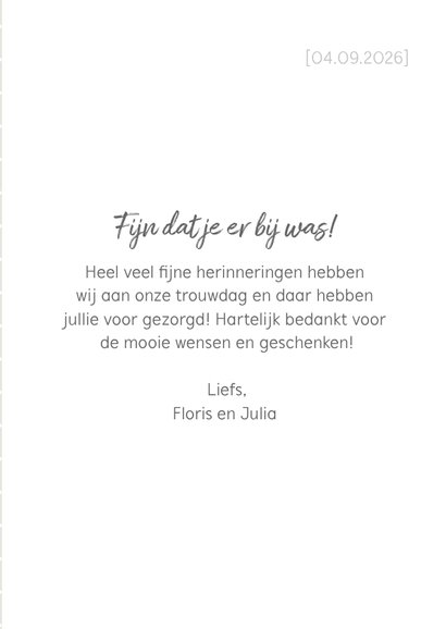 Bedankkaartje huwelijk fotocollage 7 foto's 3