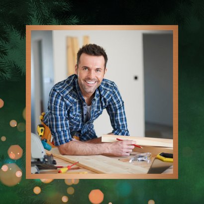 Bedankkaartje in kerst sferen met groene achtergrond 2