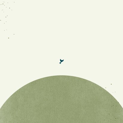 Bedankkaartje lentefeest boom en wereld met foto's Achterkant