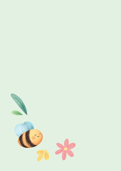 Bedankkaartje met bijtjes en bloemen 2