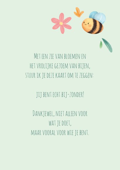 Bedankkaartje met bijtjes en bloemen 3