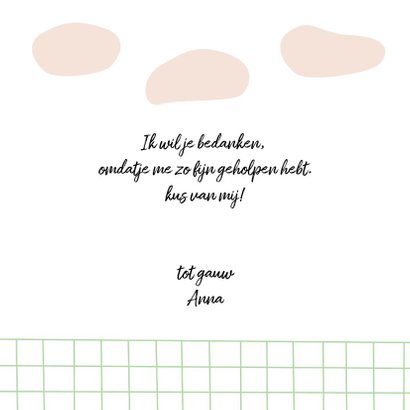Bedankkaartje met illustratie bosje bloemen 3