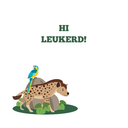 Bedankkaartje met stoere jungledieren die hi zeggen 2