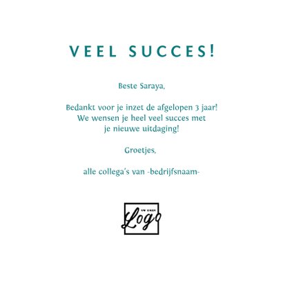 Bedankt collega nieuwe baan veel succes 3