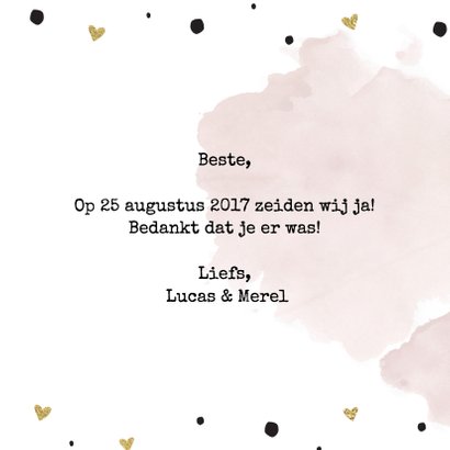 Bedankt huwelijk aquarel goud 3