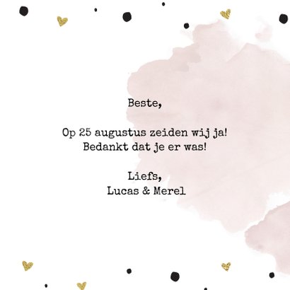Bedankt huwelijk aquarel goud 3