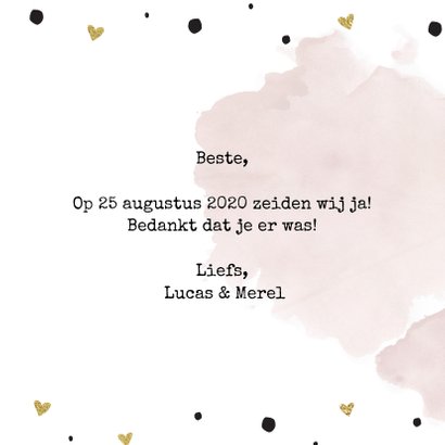 Bedankt huwelijk aquarel goud 3
