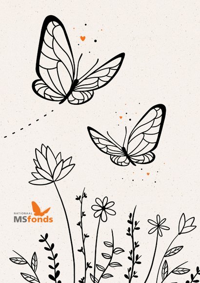 Bedankt kaart met 2 vlinders - Nationaal MS Fonds 2