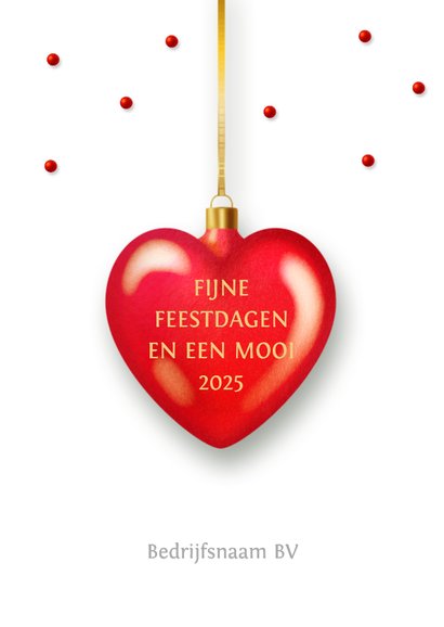 Bedankt kerstkaart rood hart zakelijk 3