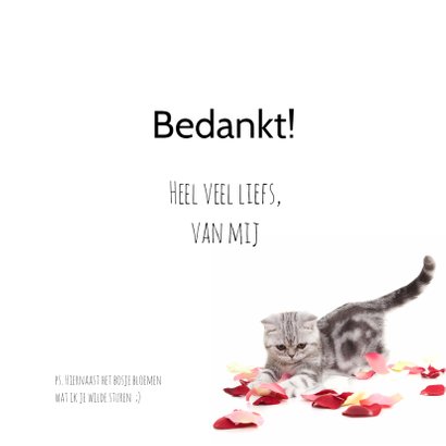 Bedankt - Kitten met bloemen 3