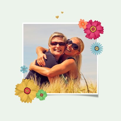 Bedankt mam bloemen vrolijk kader 2