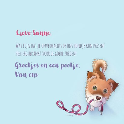 Bedankt oppassen hond 3