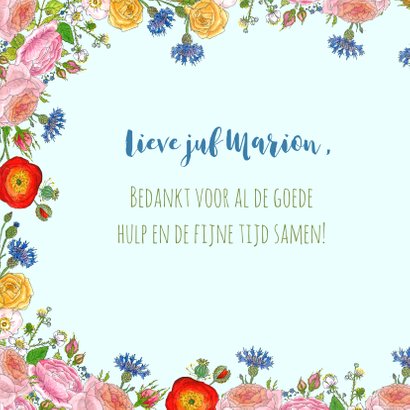 Bedankt rozen en korenbloemen 2