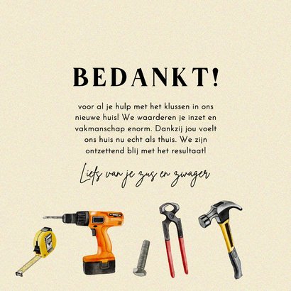 Bedankt voor het klussen met gereedschap illustraties 3