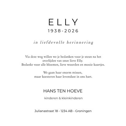 Bedankt voor uw medeleven fotocollage rouwkaart 3