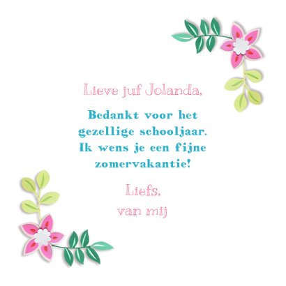 Bedanktkaart lieve juf 3